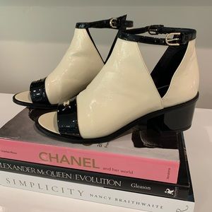 Chanel patent leather ankle boots